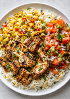 chicken and corn rice bowl