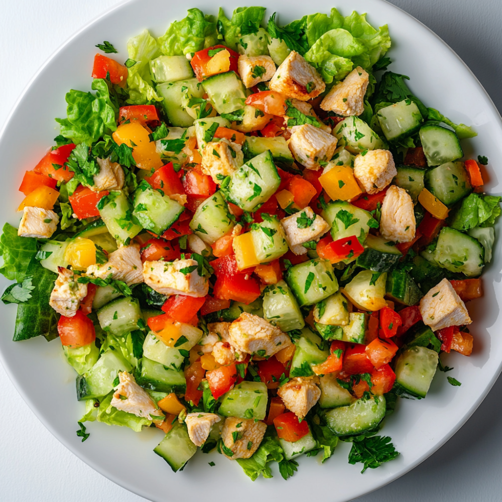 israeli salad with chicken