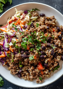 beef picadillo with quinoa