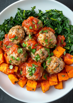turkey meatballs with sweet potato