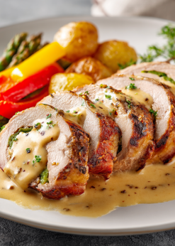stuffed pork loin with potatoes