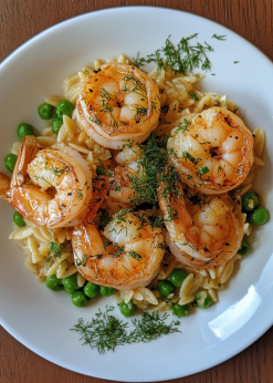garlic shrimp with orzo