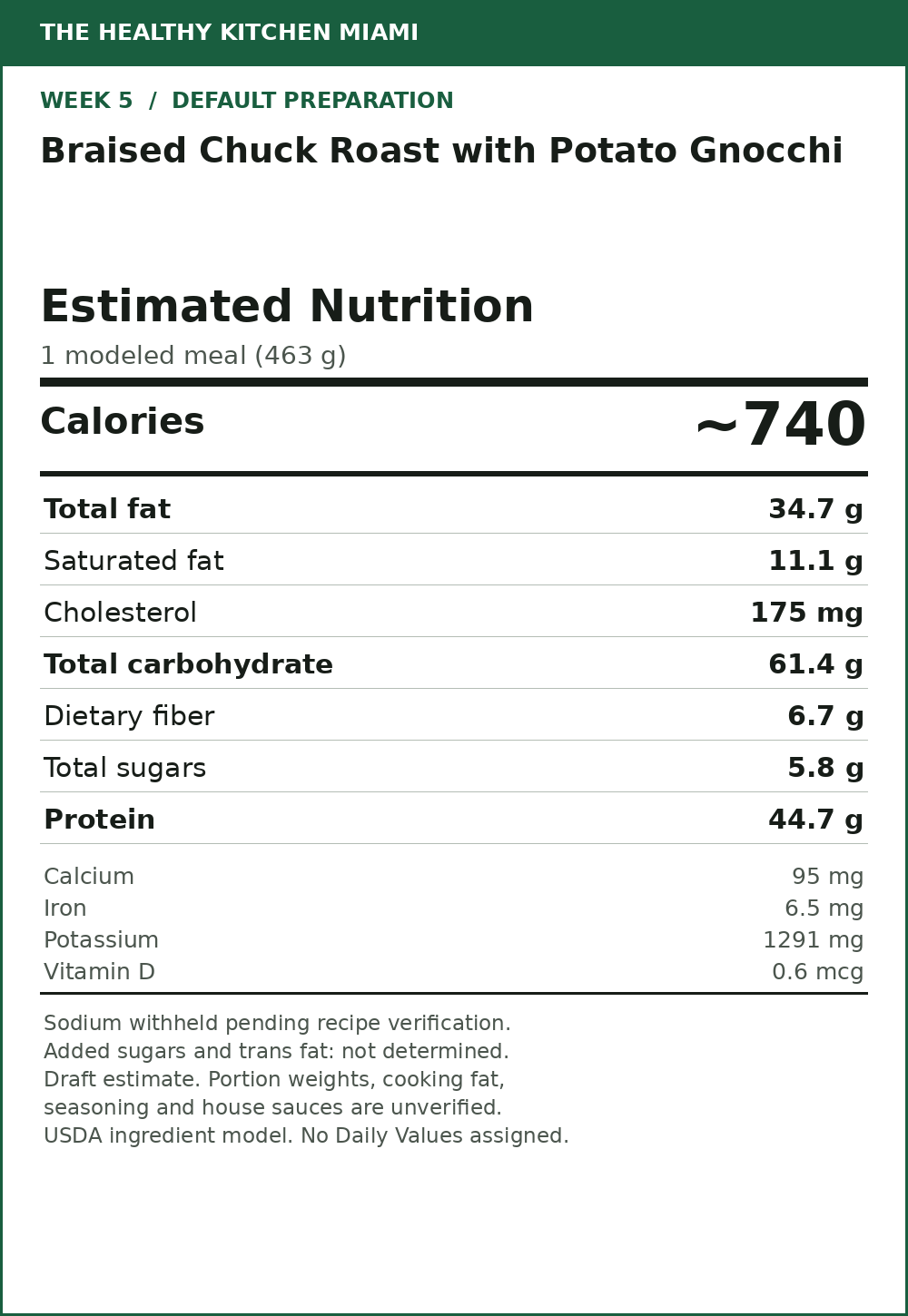 Braised Chuck Roast with Potato Gnocchi — estimated nutrition card