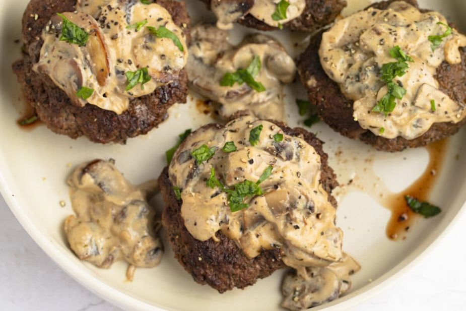 low carb burgers with creamy mushroom sauce 3 fresh 1200x800 1 0ca707ab