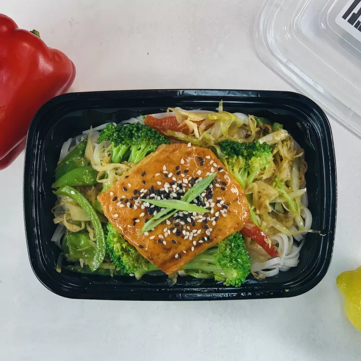 Miso Glazed Salmon with Veggie Lo Mein