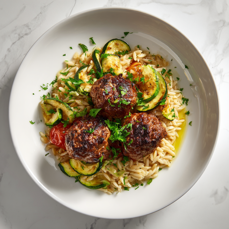 angus beef meatballs zucchini orzo 7807ee3b
