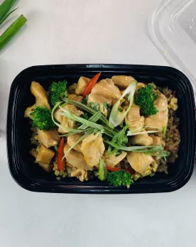 Bourbon Chicken with Brown Rice
