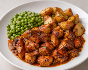 Chicken Anticuchero with Roasted Potatoes & Green Peas