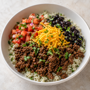 Beef Taco Bowl with Pico de Gallo