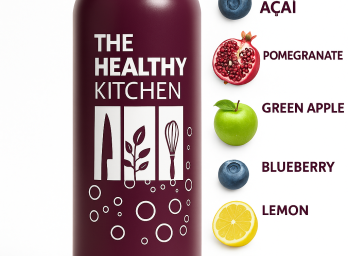 Pressed juice, acai, blueberries, pomegranate, lemon, agave, green apple