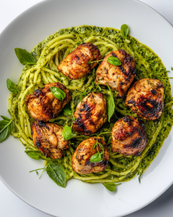 roasted chicken over pesto pasta 1dcf4134