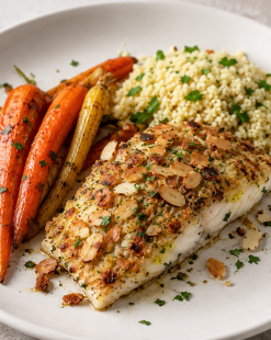 almond crusted fish with couscous 3fe25fe8