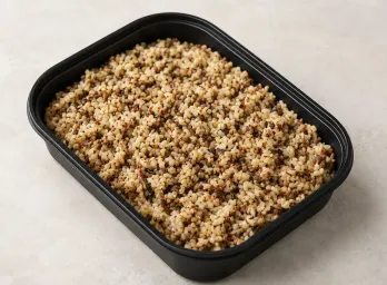 Whole Grain Medley in a black meal-prep container.