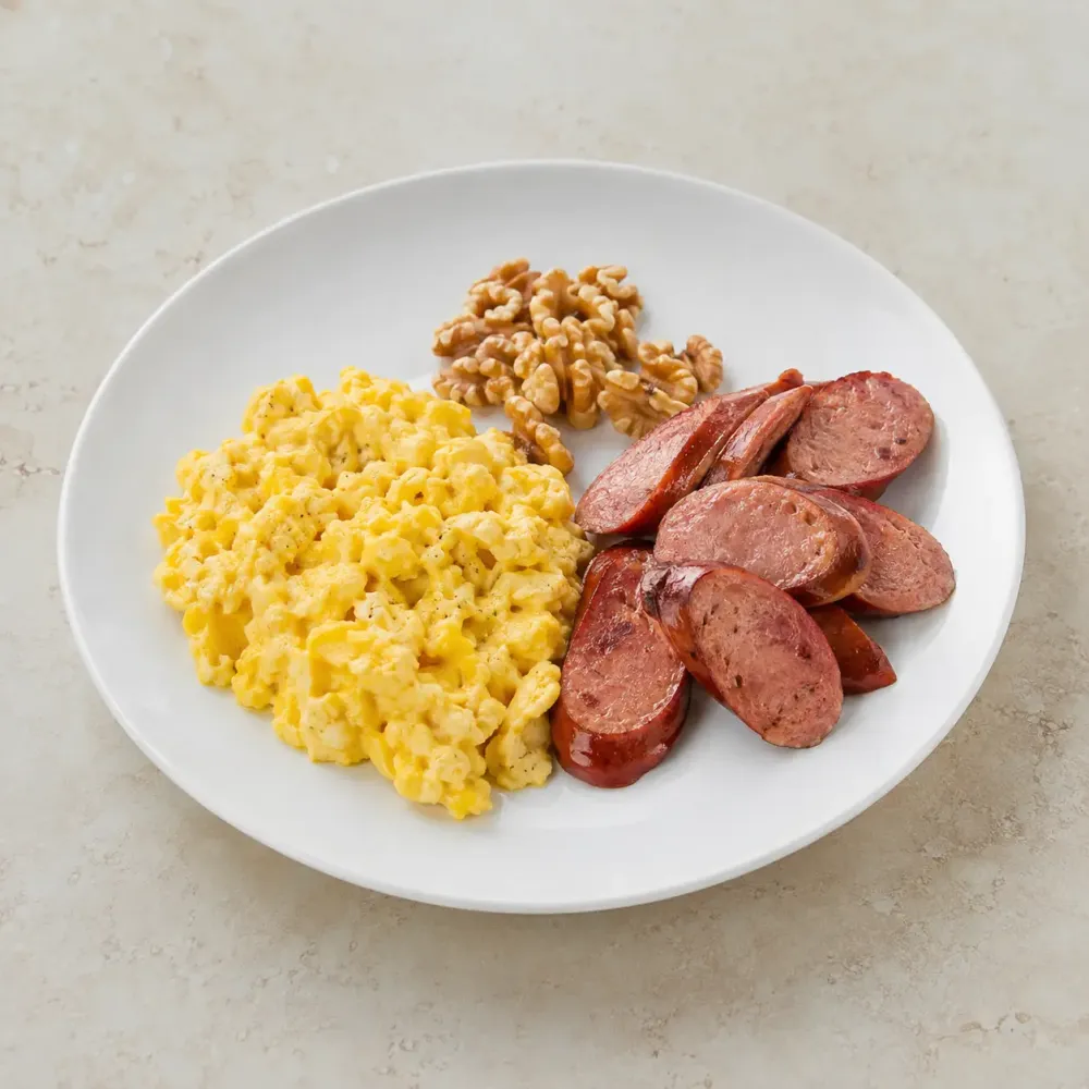 scrambled eggs kielbasa walnuts 69b8147e