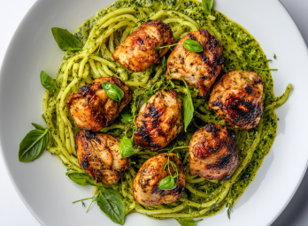 roasted chicken over pesto pasta 6d1fef07