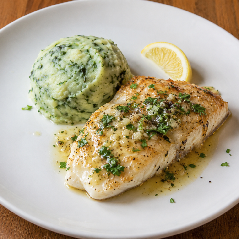 lemon butter fish and mash 82160640