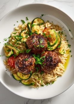angus beef meatballs zucchini orzo cbde62a3