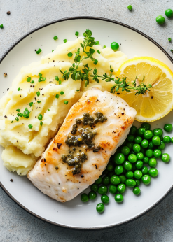lemon caper fish with mash e020a7a6